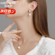 紀詩(shī)哲（GIEVSZHE）品牌三葉草珍珠耳釘耳夾無(wú)耳洞輕奢高級耳墜送女友送媽媽生日禮物 三葉草珍珠耳釘+項鏈-玫瑰金+精致禮盒