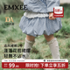 嫚熙（EMXEE）兒童短裙童裝兒童短裙秋冬季女童休閑百搭防水運動(dòng)女寶半身裙 奶鹽藍格紋【裙子】 100 cm 【2-3歲】
