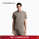 EMPORIO ARMANI/阿瑪尼官方旗艦新款男士純棉圓領(lǐng)短袖提花T恤26年春季 【100%棉】灰褐色 S  (推薦：120-135斤)