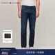 Tommy Hilfiger秋冬男裝美式復古鑲邊口袋深藍色水洗直筒窄管磨毛牛仔褲 深牛仔藍1CV 34 /34