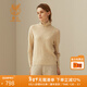 鹿王100%山羊絨衫女士針織衫打底毛衣堆堆領(lǐng)老錢(qián)風(fēng)日常百搭柔糯親膚 繭駝米 L 170/88A