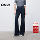 ONLY2025冬季新款做舊水洗低腰寬松微喇褲長(cháng)褲牛仔褲女|125432011 J3G藍黑牛仔 M M標準褲長(cháng)