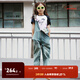 little MO&Co.童裝夏裝男童女童純棉牛仔褲背帶褲兒童連體褲褲子 牛仔藍色2 155 155/64