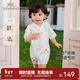 英氏（YEEHOO）嬰兒衣服夏季竹纖維透氣短袖男女童寶寶連體衣包屁衣2025新款爬服 夏日荔枝 90cm （建議1-2歲半）