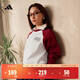adidas休閑寬松撞色純棉圓領(lǐng)長(cháng)袖T恤男女秋季阿迪達斯輕運動(dòng) 漢玉白/紅色   XL