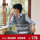 森馬（Semir）商場(chǎng)同款|長(cháng)袖襯衫女冬條紋V領(lǐng)短背心襯衣2025兩件套101725105008