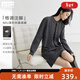 對白（DUIBAI）miu系灰色針織套裝裙女2025冬新款圓領(lǐng)開(kāi)衫背心裙氣質(zhì)兩件套 深灰色 M
