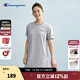 Champion冠軍連衣裙2025夏季新款簡(jiǎn)約純色刺繡純棉短袖t恤裙女士 灰色 L