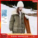 三彩2025冬季新款派克羽絨服毛絨翻領(lǐng)90白鴨絨外套休閑M 深橄欖色 XS 150/76A  寬松版型  可適當拍小