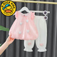 G.duck女童套裝夏裝2025新款洋氣嬰兒短袖兒童韓系小童裝一歲女寶寶衣服 粉色 80 建議75-85cm9-12月cm