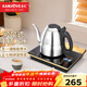 金灶（KAMJOVE）自動(dòng)上水電熱水壺全自動(dòng)上水壺恒溫壺電水壺燒水壺茶具電茶爐全智能茶臺燒水壺一體 0.8L 【時(shí)尚款F7黑香檳色】