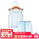 Kordear 嬰兒衣服新生兒寶寶夏裝薄款竹纖維背心套裝夏季上衣短褲 淺藍 80cm
