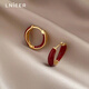 Lnieer復古安可拉紅色滴釉耳環(huán)女2026馬過(guò)新年高級感耳扣耳圈百搭耳飾品 復古紅色耳環(huán)【加厚電鍍】