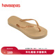 havaianas哈唯納SlimFlatform厚底人字拖女夏外穿增高夾腳涼拖鞋 0570-金色 37 37/38巴西碼