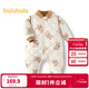 巴拉巴拉童裝連體衣嬰兒冬裝外出加絨加厚抱衣爬服男童女童兒童寶寶 白咖色調00315 80cm