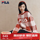 FILA 斐樂(lè )官方馬上起飛情侶長(cháng)袖毛衣女編織衫休閑棋盤(pán)格套頭上衣男