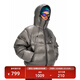NOTHOMME逐光戶(hù)外800蓬90白鴨絨防潑水絎線(xiàn)連帽保暖羽絨服男 太空灰 L