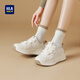 海瀾之家（HLA）運動(dòng)休閑鞋女春夏百搭小白阿甘鞋輕便老爹鞋HDAYXW1CDQ036 米杏37