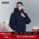 雨果博斯BOSS 男士25年冬季新款徽標裝飾連帽羽絨服 404-深藍色 M (48)