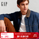 蓋璞（GAP）男裝2025秋季新款純棉工裝拼接翻領(lǐng)多口袋夾克外套美版 深色水洗 M 美碼  L亞洲碼180/96A