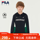 FILA斐樂(lè )兒童衛衣2025年冬季男女童中大童連帽上衣撞色潮流