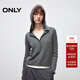 ONLY2025秋季新款松弛感拼接假兩件連帽長(cháng)袖針織衫女|125324042 G12 中花灰色 M