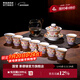 景德鎮陶瓷茶具套裝琺瑯彩家用蓋碗茶杯公道杯辦公室泡茶具整套高檔送禮 琺瑯彩福壽延綿10頭套組
