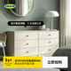宜家（IKEA）GURSKEN古?？铣閷瞎瘳F代儲物柜斗柜臥室收納柜簡(jiǎn)約 淡米色三斗抽屜柜