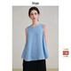 旅途原品ltyp 漢麻亞麻文藝背心女春季新款極簡(jiǎn)設計感寬松無(wú)袖上衣 蔚藍色 S
