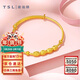 謝瑞麟（TSL）新年禮物黃金手鐲光面抽拉圓珠黃金BB手鐲滿(mǎn)月禮物YQ824 約4.45g 