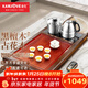 金灶（KAMJOVE）實(shí)木茶盤(pán)帶燒水壺一體 自動(dòng)上水茶具泡茶器全套茶臺茶盤(pán)套裝R-190 搭配E9 陶瓷茶具 茶水桶