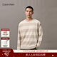Calvin KleinJeans春秋男士休閑通勤ck寬條紋圓領(lǐng)寬松內搭打底長(cháng)袖T恤上衣