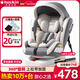 Heekin德國 兒童安全座椅汽車(chē)用0-4-12歲嬰兒寶寶360度旋轉ISOFIX硬接口 尊享灰(遮陽(yáng)棚+上拉帶+側保護)