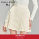 糖力【商場(chǎng)同款】冬新款學(xué)院風(fēng)減齡A字百褶半身裙女高腰顯瘦 杏色 M