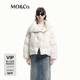 MO&Co.2024秋新品高領(lǐng)大翻領(lǐng)菱格紋鴨絨羽絨服面包服