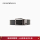 EMPORIO ARMANI/阿瑪尼官方旗艦【新年禮物】男士雙面老錢(qián)風(fēng)針扣腰帶秋冬 80740-黑色荔枝紋/灰色光面