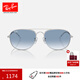 雷朋（RayBan）太陽(yáng)鏡時(shí)尚眼鏡復古男女款雙梁墨鏡0RB3735可定制禮物 003/3F銀色鏡框藍色漸變鏡片 尺寸57