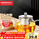 金灶（KAMJOVE）耐高溫玻璃泡茶壺 304不銹鋼內膽過(guò)濾花茶壺飄逸杯茶壺整套茶具 【A-07單泡茶壺】 600ml