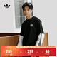 adidas經(jīng)典純棉運動(dòng)上衣圓領(lǐng)短袖T恤男女夏季阿迪達斯三葉草   黑色   XL