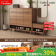 CATHYLOUTTE德國品牌實(shí)木框架家用鞋柜換鞋凳入戶(hù)大容量一體組合玄關(guān)靠墻鞋架 胡桃色1.21米三門(mén)三抽+換鞋凳