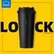 樂(lè )扣樂(lè )扣（LOCK&LOCK）元氣保溫杯水杯保冷咖啡杯316L不銹鋼內膽跳蓋男女情侶杯可定制 黑色550ml【贈杯刷】