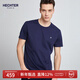 HECHTER【高彈】法國男士商務(wù)休閑夏季彈力百搭短袖T恤 寶藍色 S