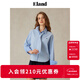 ELAND【萊卡】衣戀襯衫女純色學(xué)院風(fēng)自帶領(lǐng)帶長(cháng)袖上衣25秋季新款 藍色(50)Blue M