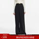 范思藍恩高腰寬松直筒休閑褲女秋冬季2024新款通勤百搭褲子14335 黑色 M