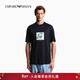 EMPORIO ARMANI/阿瑪尼官方旗艦新款男士圓領(lǐng)短袖正肩印花T恤26年春季 【萊賽爾棉混紡】海軍藍色 S  (推薦：120-135斤)