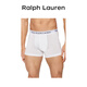 RALPH LAUREN 拉夫勞倫夏季新款潮流純棉禮物男友平角內褲3條套裝白XL七夕禮物