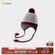 童泰（TONGTAI）嬰兒帽子秋冬季寶寶保暖針織帽兒童外出防風(fēng)護耳帽紅棕1-5歲50cm