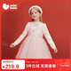 迷你巴拉（minibala）女童裙子兒童新中式立領(lǐng)拼接網(wǎng)紗連衣裙2026春新品