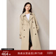 自巧（ZIQIAO）小個(gè)子雙排扣英倫風(fēng)休閑風(fēng)衣外套女2023秋裝新款卡其長(cháng)款大衣 卡其色 XS (2碼)