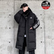 軒森圖（XUANSENTU）三道杠加厚連帽中長(cháng)款加大碼羽絨服男士2024冬季戶(hù)外抗寒外套大衣 黑色 7XL